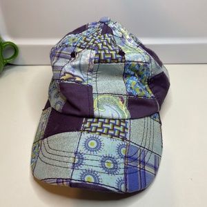 Donna Sharp Baseball Cap patchwork blue paisley print